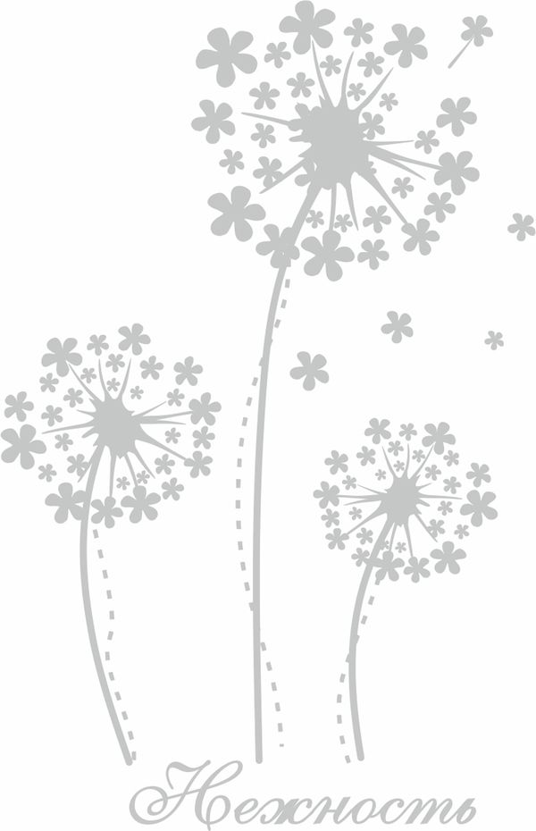 Термоаппликация Термотрансфер M №04, 1 шт, M-419 Одуванчики 6.5х10 см, Gamma