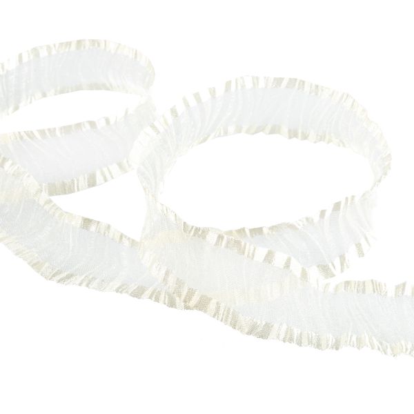 Лента капроновая (органза) гофрированная 25.0 мм / 22.5 метров, 003 бл. кремовый, Blitz ORC-25