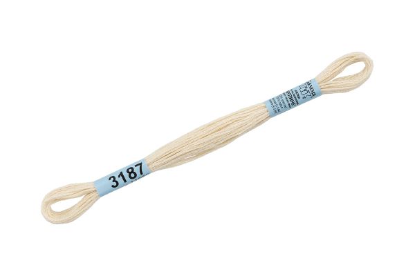 Мулине Gamma 100% хлопок, цв.3187 молочный, 24 мотка по 8 метров