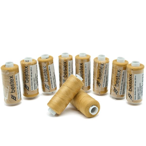 Нитки швейные бытовые Bestex 40/2, 365 м (400 ярд) / 10 кат., 017 пастельно-горчичный