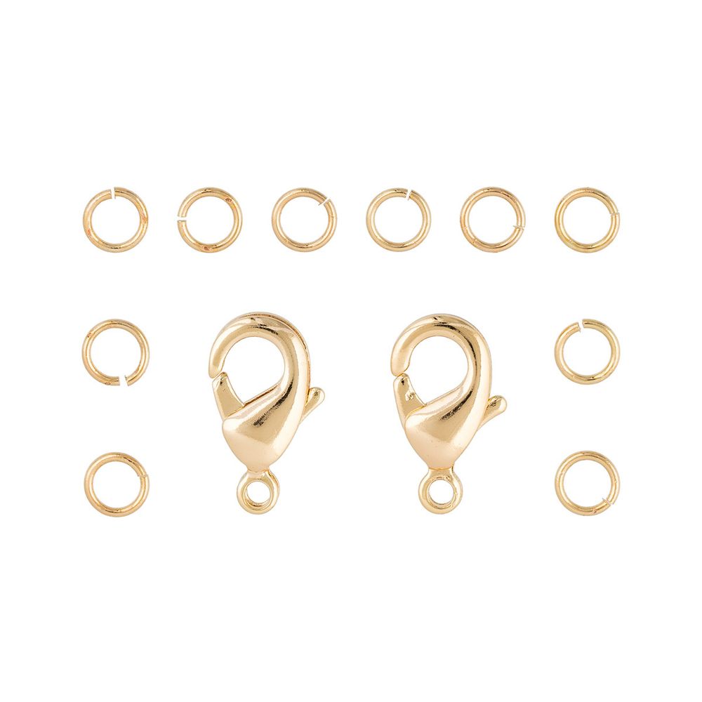 Набор фурнитуры для бижутерии 60 шт, 02 под золото, Zlatka FMK-F04