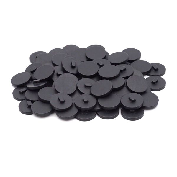 Пуговицы на ножке 36L (23мм), пластик (Black (черный матовый)), 72 шт, CN K-33