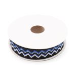 Лента (тесьма) жаккардовая 20.0 мм / 10±0.5 метров, Зигзаг 20278 V2 черный/синий