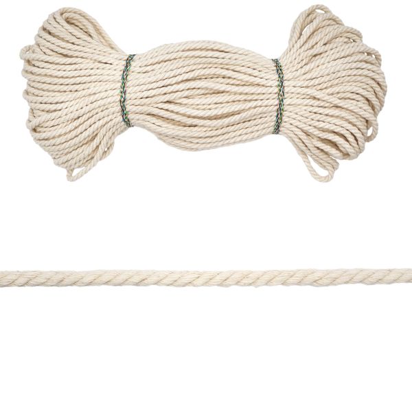 Шнур витой ⌀4.0 мм / 30 метров, х/б суровый