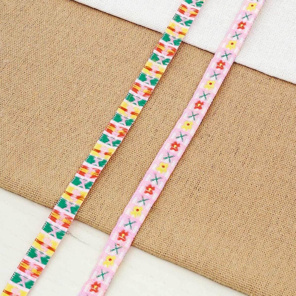 Лента (тесьма) жаккардовая 10.0 мм / 13.72 метра, розовый, 4039