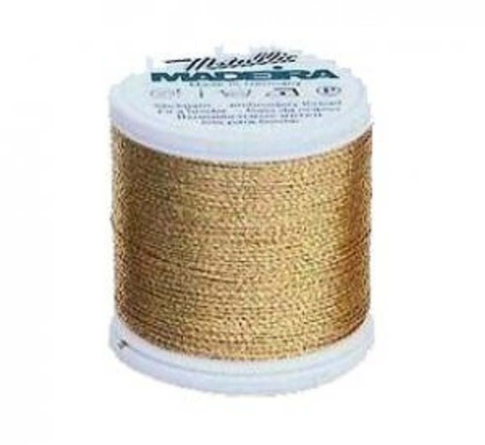 Нитки вышивальные металлизированные Madeira Metallic №12, 40 м, цв. Gold 37, 9809, 5 катушек