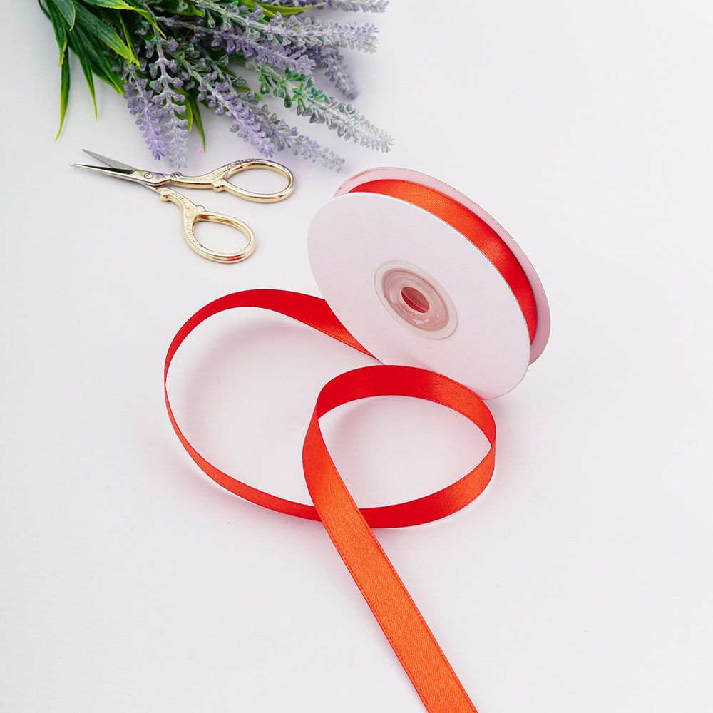 Лента атласная 2-сторонняя 12.0 мм / 22.86±1 метров, C1056 красный, 6102-0002, Globus