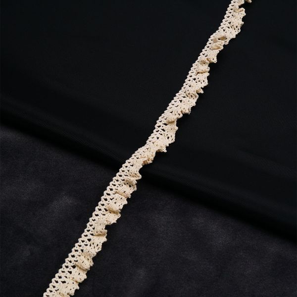Кружево вязаное (тесьма) 15 мм / 3.4 метра ±4 см, х/б, неотбеленный, 3AR3317