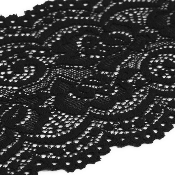 Кружево эластичное (стрейч) 100 мм / 3 метра, C580 черный