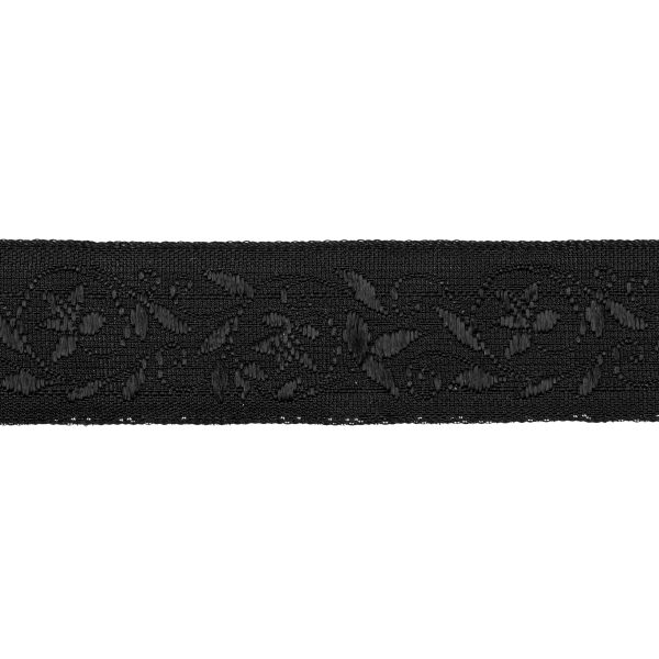 Лента (тесьма) жаккардовая 18.0 мм / 25±1 метров, рис 762 черный, Gamma С1851Г17