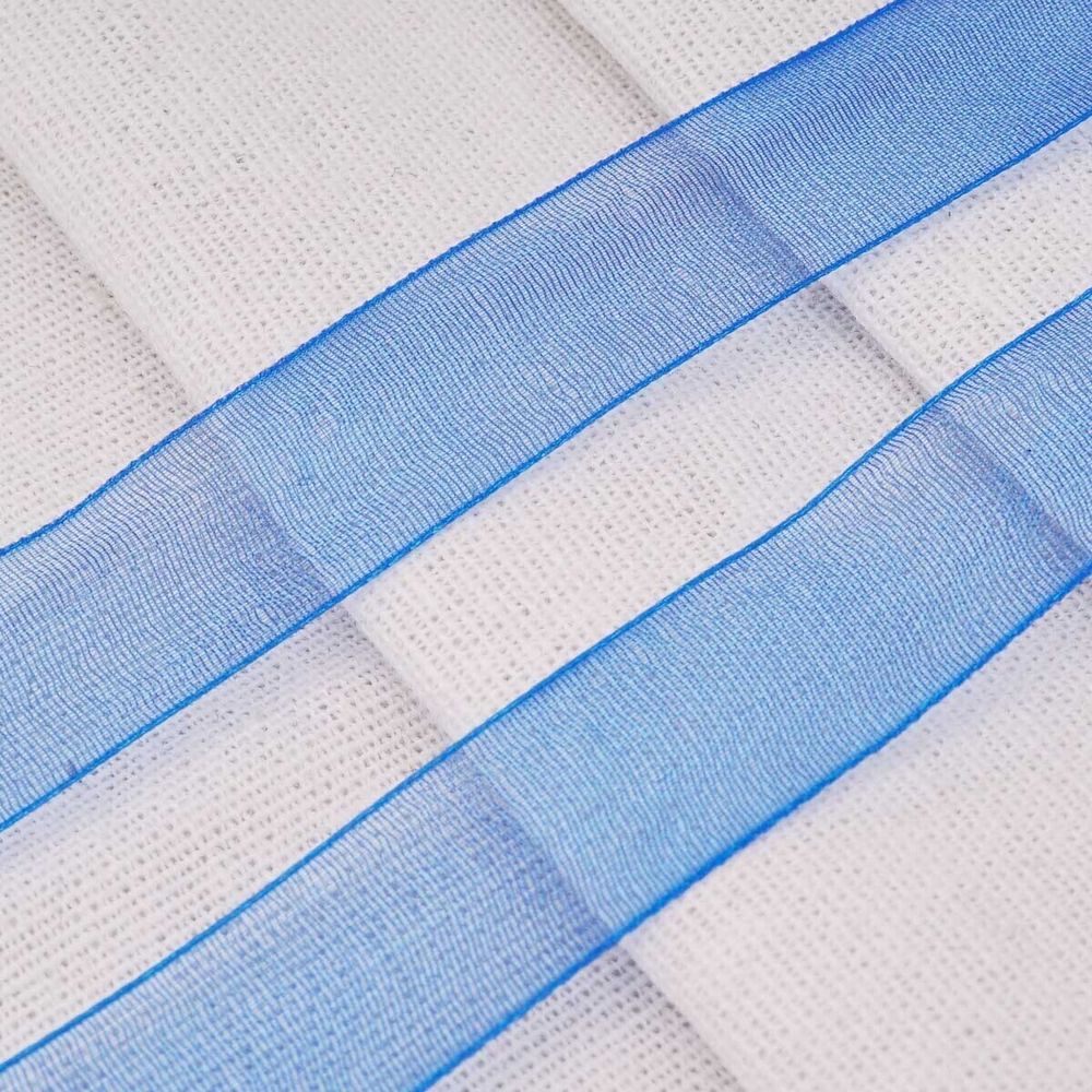 Лента капроновая (органза) 15.0 мм / 22.86±1 метров, 164 синий