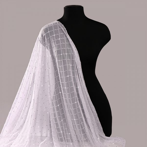 Сетка бельевая эластичная 85 г/м², шир.150 см / 25 метров, с флоком TBY.SZ030218 цв.белый /SZ030218.21/