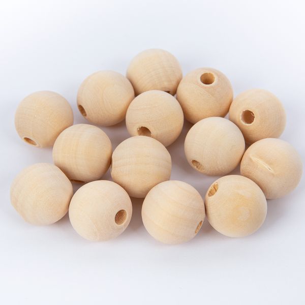 Бусины дерево ⌀22 мм, 120±10 шт, светлое дерево, Zlatka HWBE-22