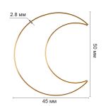 Каркас для рукоделия полумесяц (заготовка) сталь металл, под золото, Gamma RKC-005