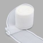 Лента атласная гофре 80.0 мм, 1 м, (белый), С72, 10 шт, Красная лента