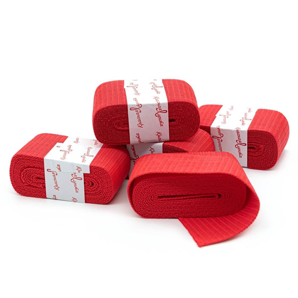 Стропа (ременная лента) 50 мм / 5х2.5 метра, толщ. 1.0 мм, [28 г/пог.м], 100% п/э, 10 красный