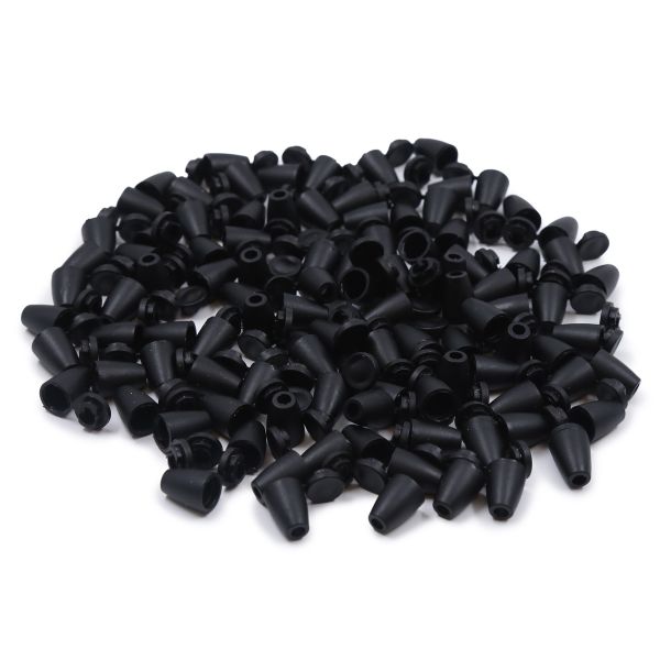 Наконечник для шнура пластик колокол ⌀6/9 мм, 14х11 мм, ПП, черный, 100 шт