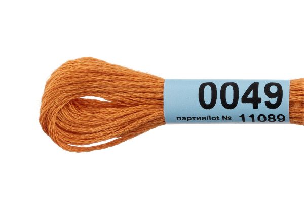 Мулине Gamma 100% хлопок, цв.0049 рыжий, 24 мотка по 8 метров