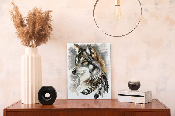 Алмазная (кристальная) мозаика Фрея ALPD-137, на подрамнике Степной волк, 30х40 см