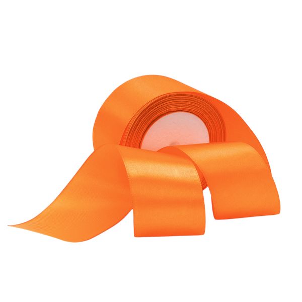 Лента атласная 1-сторонняя 50.0 мм / 22.86±1 метров, аналог 7730446, 151 оранжевый, DDZ2401, Globus