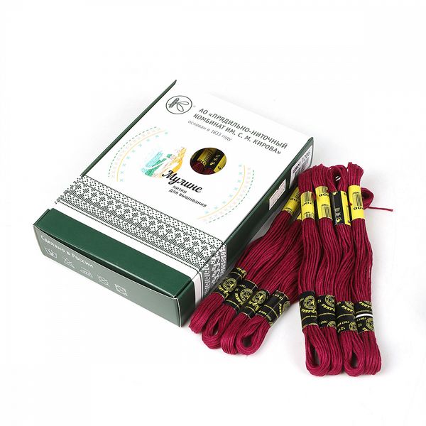 Мулине ПНК им.Кирова цв.1206 т.фиолетовый, 24 мотка по 8 метров