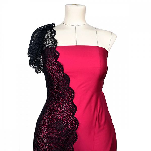 Кружево бельевое эластичное 225 мм / 120 м, 40992 цв.170 черный, Kruzhevo