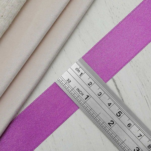 Лента атласная 1-сторонняя 25.0 мм / 22.86±1 метров, 168 т.сиреневый, Globus