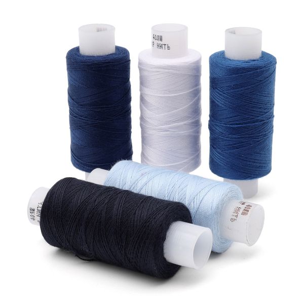 Швейные нитки (набор) 40ЛШ Спектр 200м, ассорти, 5 шт (2 синий), Красная нить