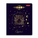 Тетрадь ученическая общая, матовая ламинация + тиснение золотой фольгой, A5+ 96 л. на скобе 60 г/м², белизна 100%, 5 шт, клетка в термоусадочной пленке, 000772 Магическая луна, Светоч 96ТЕТк-008