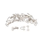 Крючки пришивные 9 мм, 14 шт, с 2 петлями, серебристые, Pony, 79502