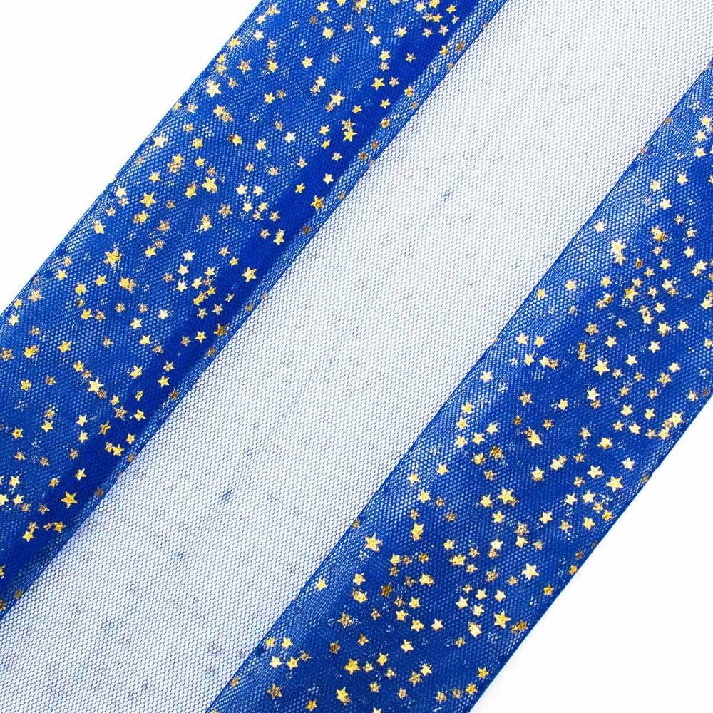 Фатин со звездочками 50х50см, синий, AR1371