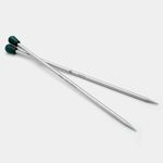 Спицы прямые Knit Pro Mindful 8 мм / 35 см, нержавеющая сталь, серебристый, 2 шт, 36246