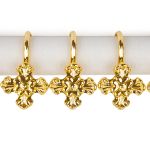 Крючки шторные для карниза навесные ⌀6 мм, 10 шт, 01 золото, Sofi H30