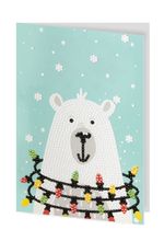 Алмазная (кристальная) мозаика Фрея, открытка Новогодний медвежонок, 20х13.5 см