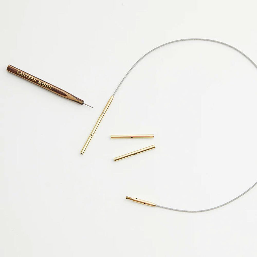 Адаптер для тросика Knit Pro Lantern Moon, длина 35 мм / латунь, 2 шт, 350623