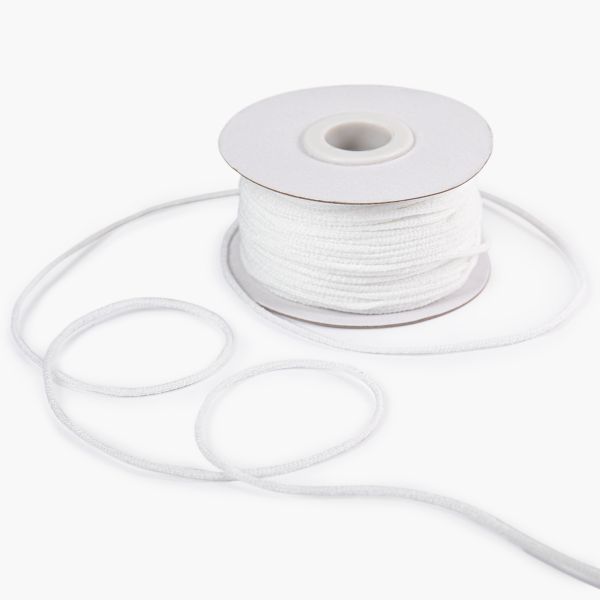 Резинка шляпная (шнур эластичный) ⌀2.5 мм / 50±6 метров, белый, Blitz ECB-025