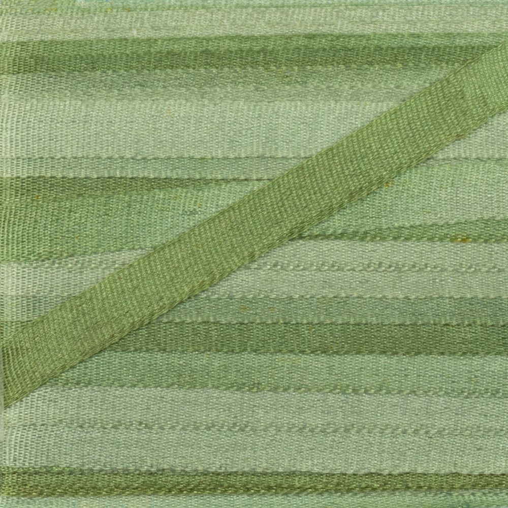 Лента (тесьма) шелковая 4.0 мм / 45.5±0.5 метров, M006 серо-зеленый/зеленый, Gamma SRM-4