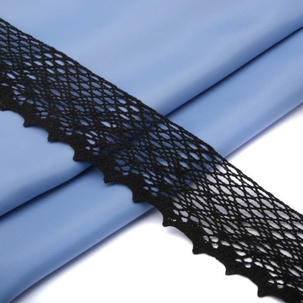 Кружево вязаное (тесьма) хлопковое 55 мм / 25 метров, рис.55.01.180 (черный) С3749Г17