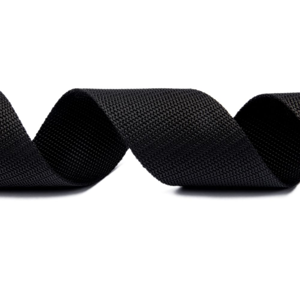 Стропа (ременная лента) 50 мм / 30 метров, толщ. 1.1 мм, [28 г/пог.м], 100% п/п, 0 черный, Gamma 3077