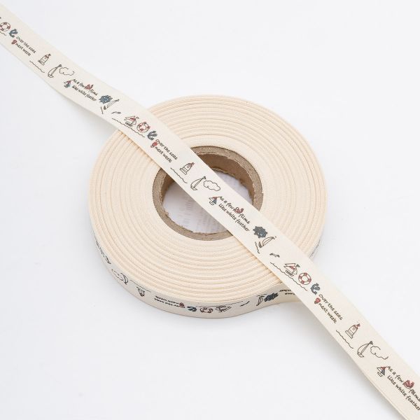 Лента декоративная х/б 15.0 мм / 25±1 метров, море