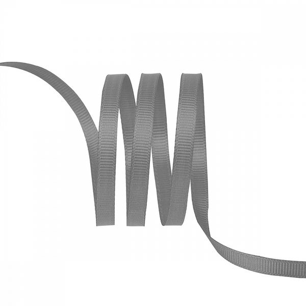 Лента репсовая (в рубчик) 6.0 мм / 22.8±1 метра, 012 серый, Magic4Hobby