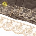 Кружево на сетке 75 мм, 40480, цв.N6115 бежевый уп.13.7м, Kruzhevo