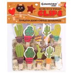 Прищепки декоративные деревянные 10 шт "Кактус"