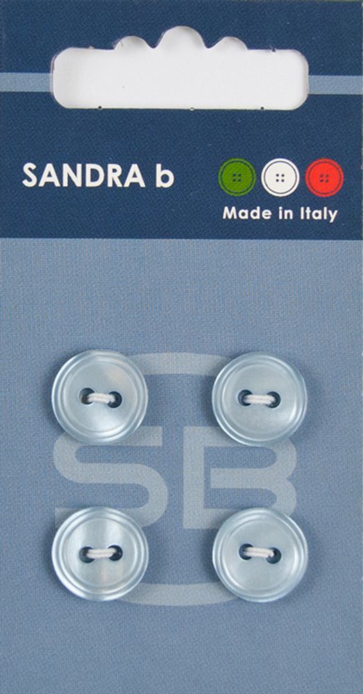 Пуговицы Sandra, 12, 5 мм, 4 шт, пластик, голубой, 160674