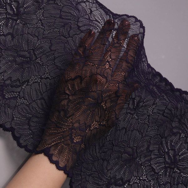 Кружево бельевое эластичное 240 мм / 13.72 м, цв. C147 т.синий