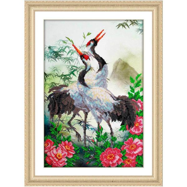 Набор для вышивания бисером Паутинка, Журавли 30х45см