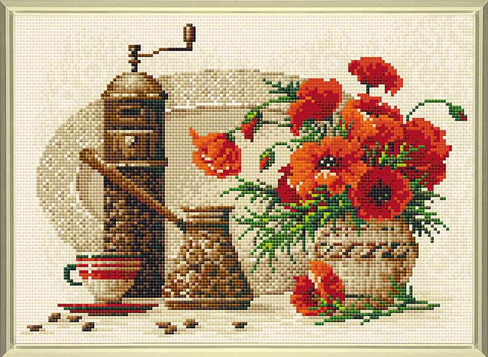 Алмазная (кристальная) мозаика Риолис, Кофе 38х27 см