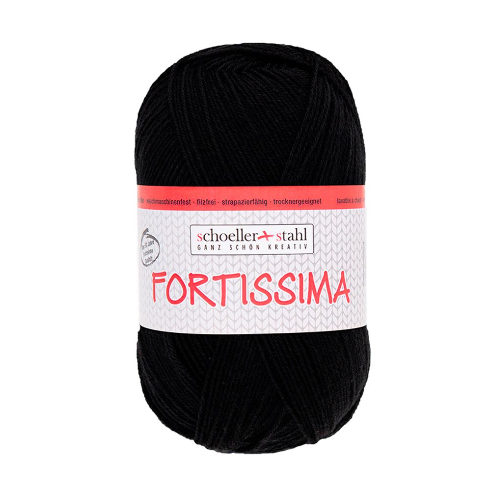 Пряжа Austermann (Аустерманн) Fortissima 100 / уп.5 мот. по 100 г, 420м, черный