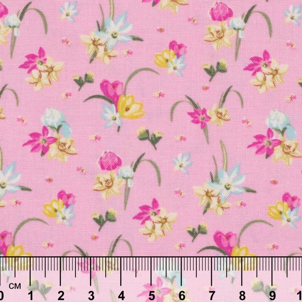 Ткань для пэчворка Peppy Весенний этюд, отрез 50х55 см, 146 г/м², ВЭ-15 розовый, Peppy