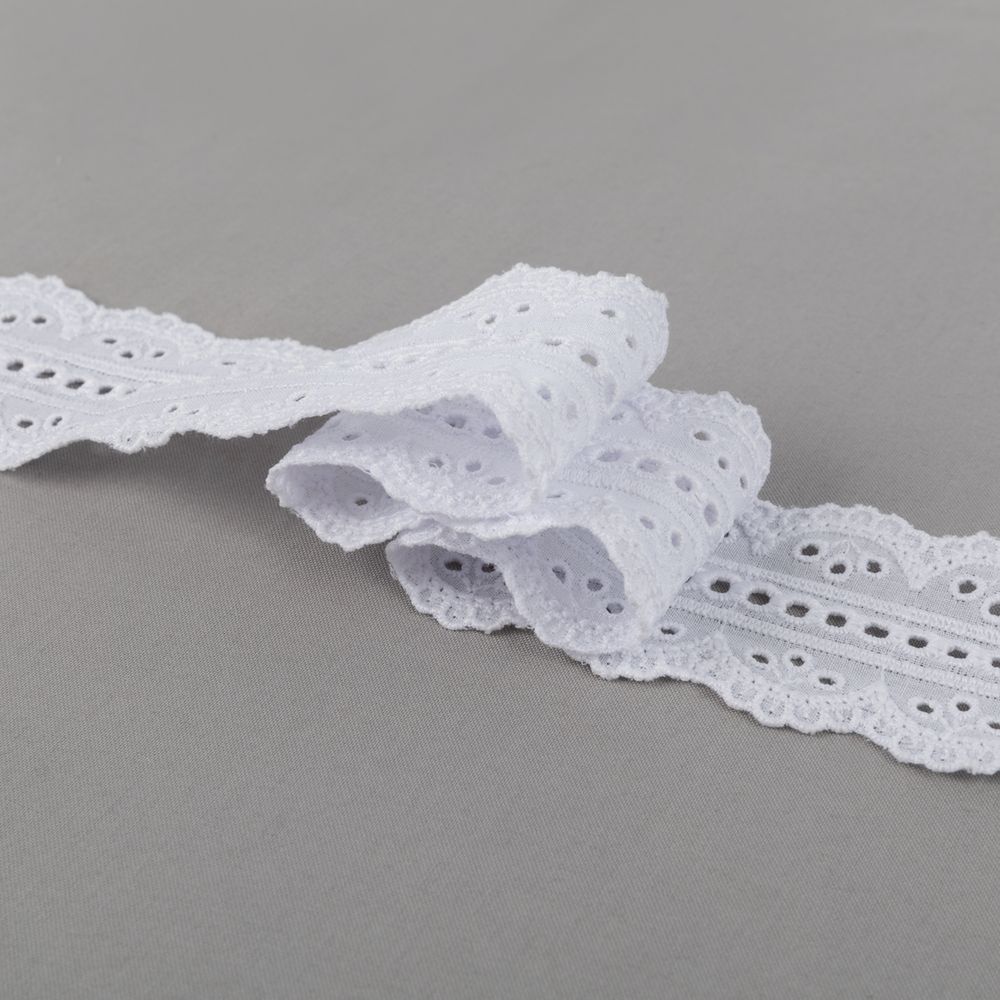 Кружево шитьё 54 мм / 9±0.2 метров, Турция, белый, Gamma GYEM-5402